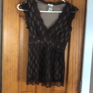 Brown lace blouse